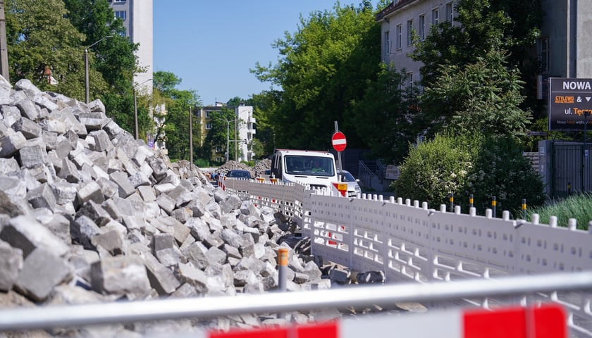Powiększ obraz: Ulica Gajowicka w trakcie przebudowy - maj 2026 rok
