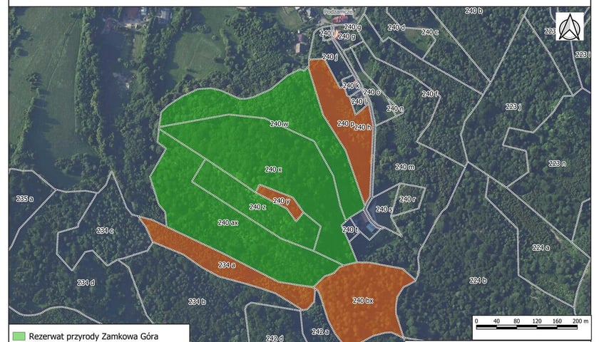 Powiększ obraz: Mapki z obszarami rezerwatów przyrody w nadleśnictwie Wałbrzych