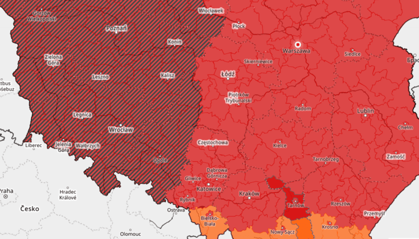 Powiększ obraz: Mapa IMGW - ostrzeżenia