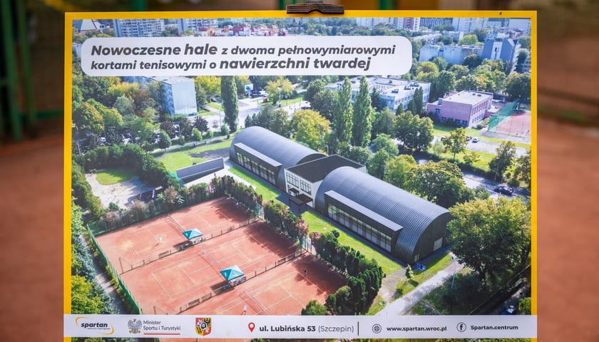 Wizualizacja nowej hali tenisowej przy ul. Lubińskiej 53
