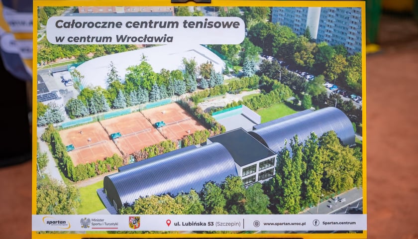 Wizualizacja nowej hali tenisowej przy ul. Lubińskiej 53