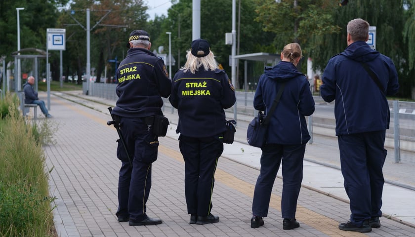 Powiększ obraz: Wspólny patrol Strażników Miejskich i kontrolerów biletowych MPK