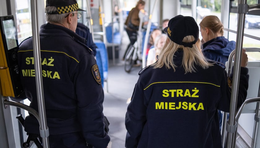 Powiększ obraz: Wspólny patrol Strażników Miejskich i kontrolerów biletowych MPK