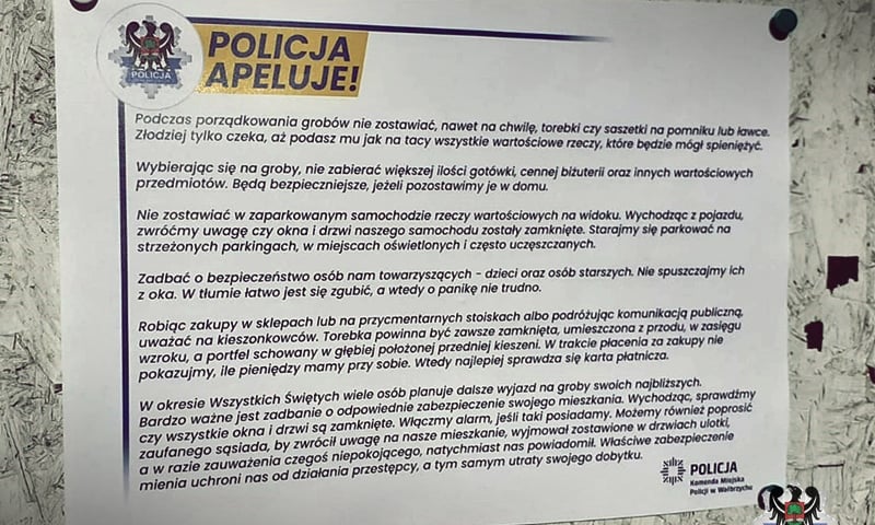 Powiększ obraz: Policja ostrzega m.in rozdając takie ulotki