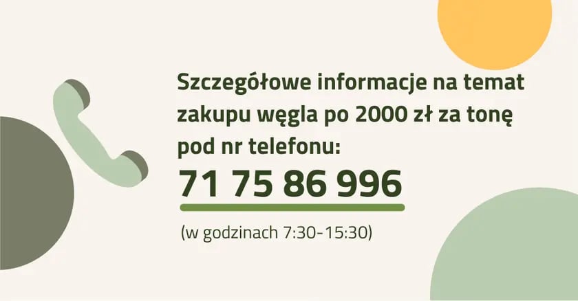 Szczegółowe informacje na temat zakupu węgla po 2000 zł za tonę pod nr telefonu: 71 75 86 996