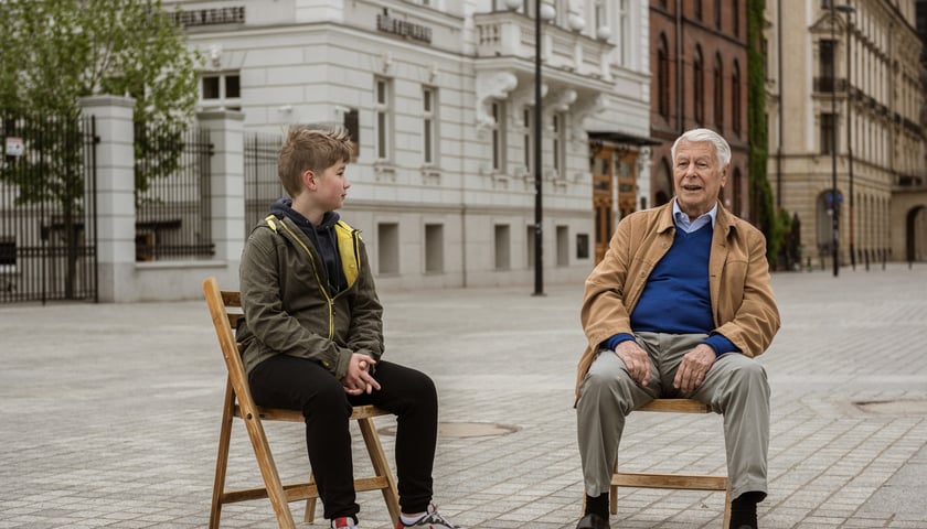 Powiększ obraz: Na zdjęciu Bartek Gawel i Jürgen Hempel, bohaterowie filmu "Los"