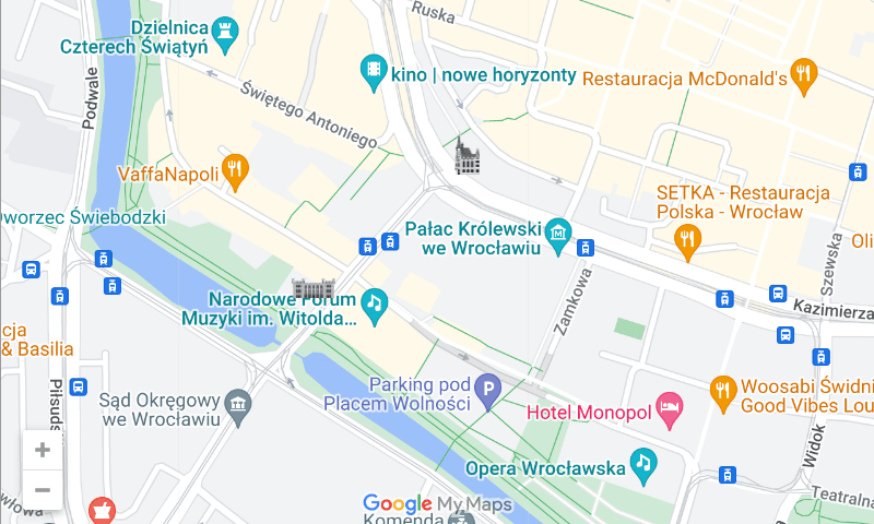 Powiększ obraz: A tak mogłyby wyglądać grafiki przedstawiające neogotyckie budynki z Wrocławia po naniesieniu na mapę