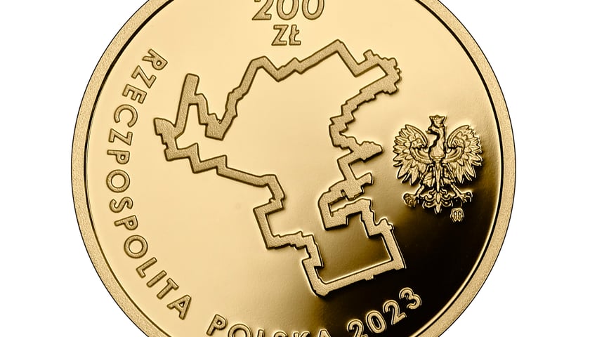 Powiększ obraz: <p>Na awersach obu monet przedstawiono zarys granic getta warszawskiego &ndash; największego z gett utworzonych przez III Rzeszę w okupowanej Europie</p>