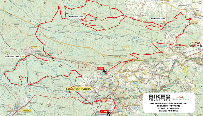 Powiększ obraz: Trasy wyścigów Bike Adventure 2023