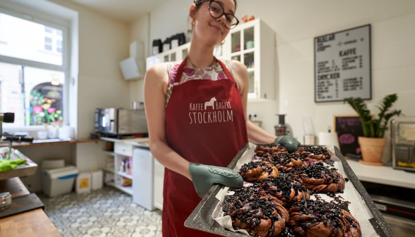 Jagodzianki w Kaffe Bageri Stockholm, przy ul. Nożowniczej we Wrocławiu