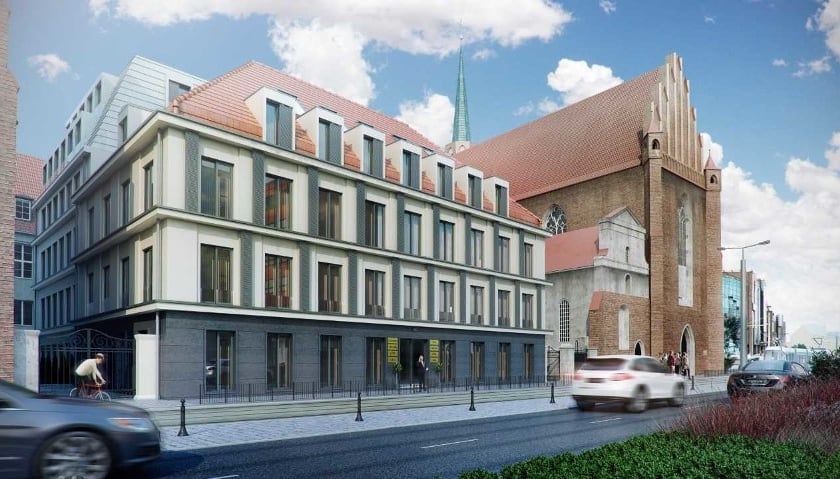 Powiększ obraz: Budynek stojący przy ulicy Świętej Katarzyny / wizualizacja biurowca Centric