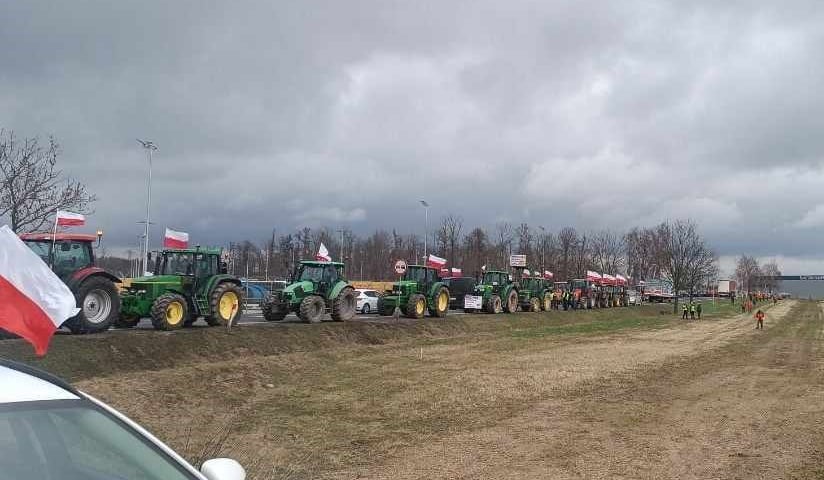 Powiększ obraz: Protest rolników, Bielany, 20 lutego