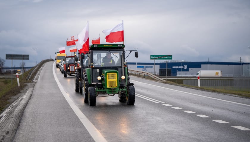 Protest rolników i myśliwych, Bielany Wrocławskie, 20.02.2024
