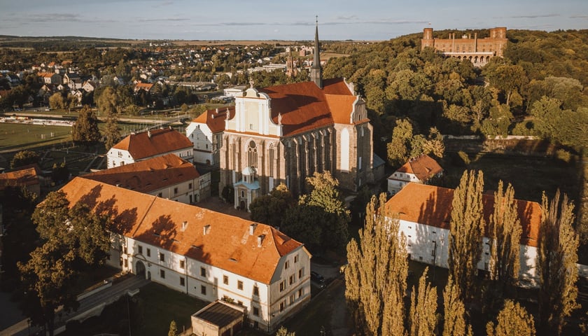 Powiększ obraz: <p>Widok na pałac i założenie klasztorne</p>