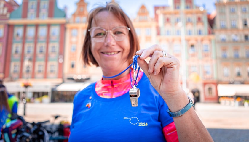 Powiększ obraz: <p>Rowerzyści z Koła Przyjaciół Erlangen-Höchstadt/Tarnowskie Góry (Tarnowitz) e.V. we Wrocławiu</p>