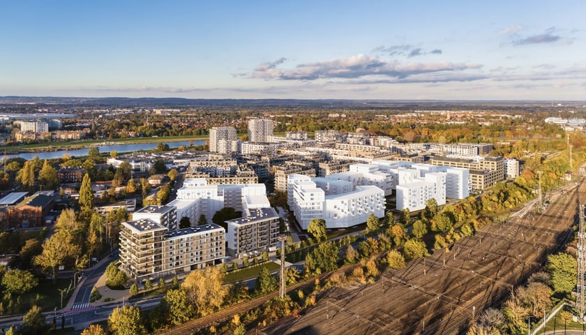 Powiększ obraz: <p>Wizualizacja budynków planowanych w ramach inwestycji Nowe Promenady</p>