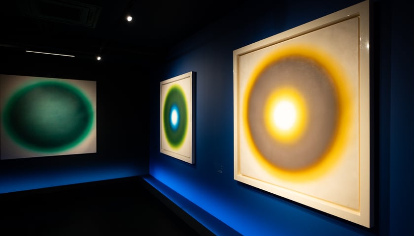 Powiększ obraz: <p>Obrazy Wojciecha Fangora na wystawie w Krupa Art Foundation </p>
