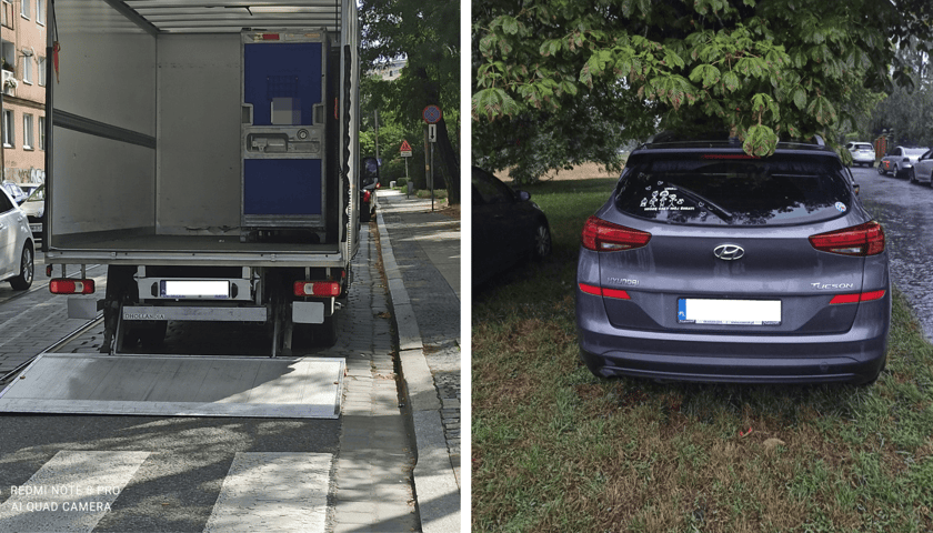 Powiększ obraz: <p>Przykłady nieprawidłowego zatrzymywania się "mistrzów" parkowania </p>