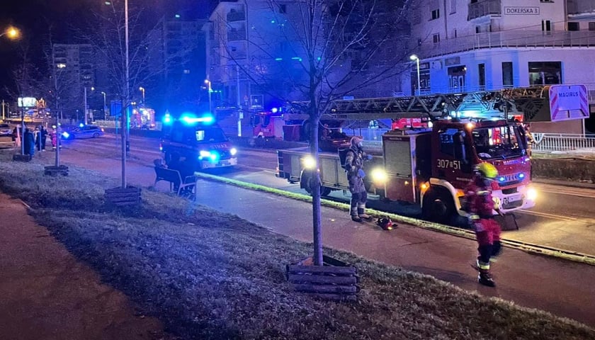 Pożar budynku przy ul. Dokerskiej na Kozanowie