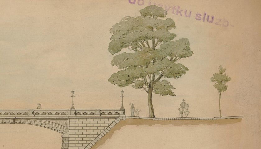 Most Oławski na planie Kaumanna z 1881 roku