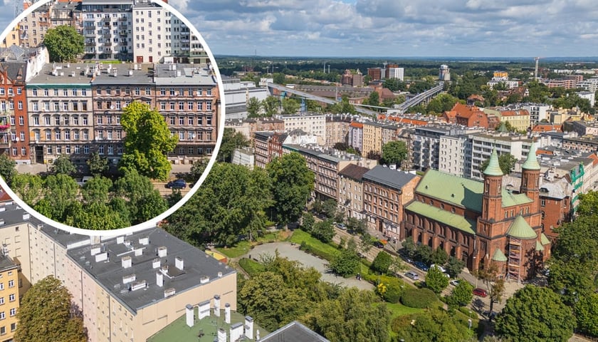 Powiększ obraz: <p>Kamienice pl. Strzelecki przed modernizacją</p>