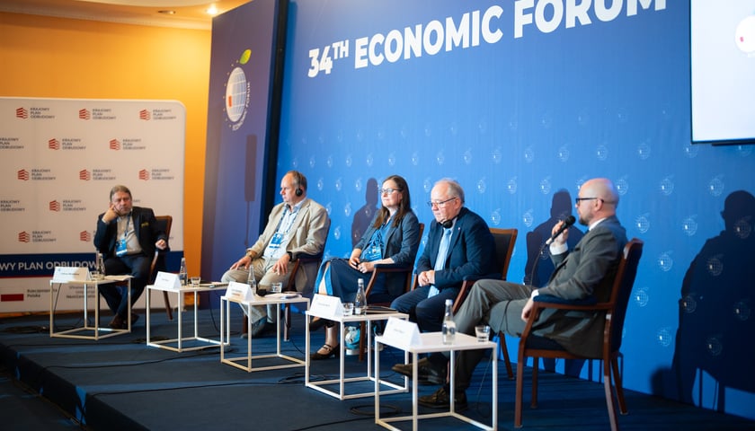 Powiększ obraz: <p>Panel międzynarodowy "Praga, Drezno i Wrocław - co czeka ten nowy, rosnący w siłę trójkąt?" - Forum Ekonomiczne w Karpaczu 2025</p>
