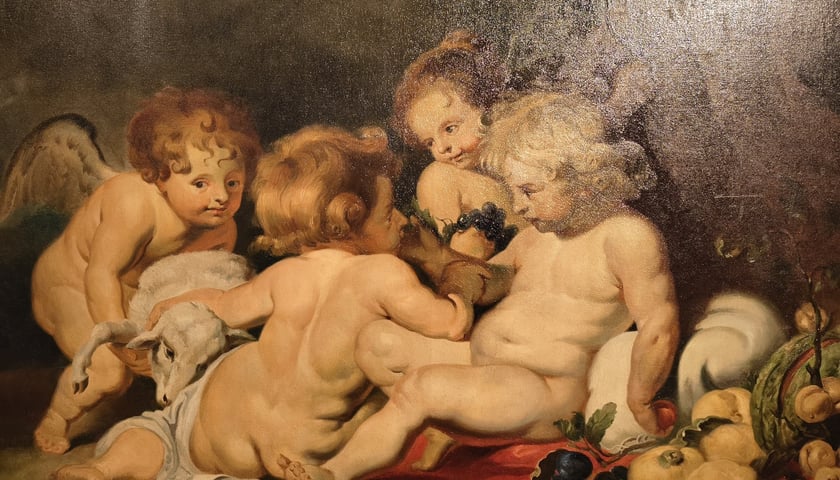 Powiększ obraz: <p>Chrystus i św. Jan Chrzciciel jako dzieci (fragment) | nieokreślony malarz wg Petera Paula Rubensa | olej na pł&oacute;tnie | XIX w. (?) | z wystawy Rubens na Śląsku w Muzeum Narodowym we Wrocławiu</p>