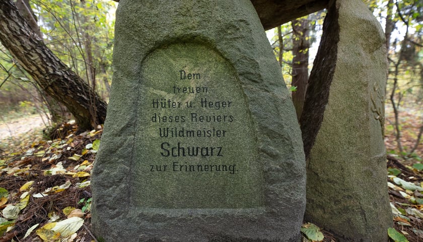 Gr&oacute;b myśliwego na czerwonym szlaku rowerowym w Krośnicach