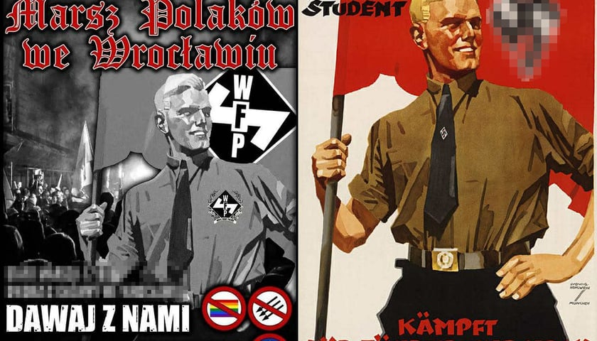 Powiększ obraz: <p>Por&oacute;wnanie: po lewej plakat przygotowany przez WFP, po prawej oryginał z 1936 roku</p>