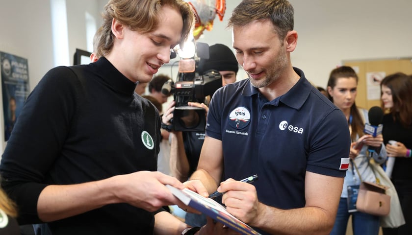 Spotkanie z polskim astronautą dr Sławoszem Uznańskim-Wiśniewskim na Uniwersytecie medycznym we Wrocławiu, 12 listopada 2025