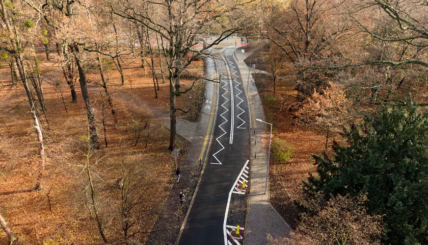 Powiększ obraz: Ulica Walig&oacute;rskiego po remoncie. Wrocław, 16.11.2025.