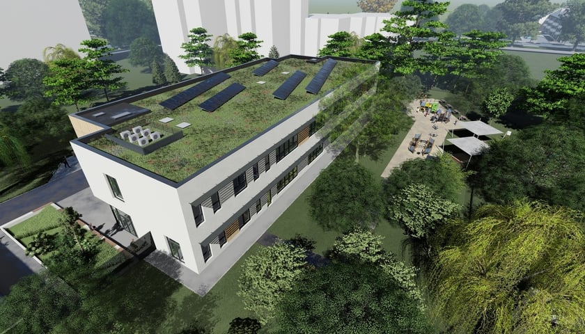 Powiększ obraz: Wizualizacja przedszkola przy ul. Rogowskiej