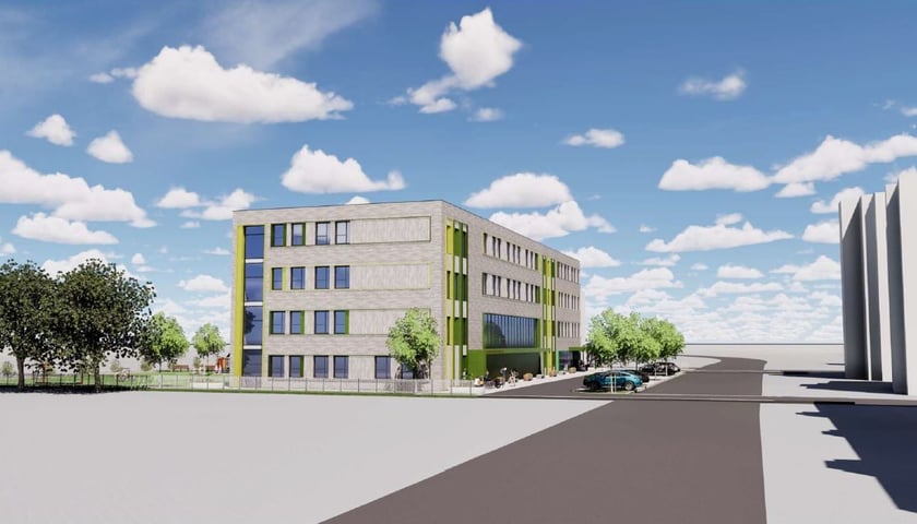 Powiększ obraz: Wizualizacja szkoły przy ul. Kamieńskiego