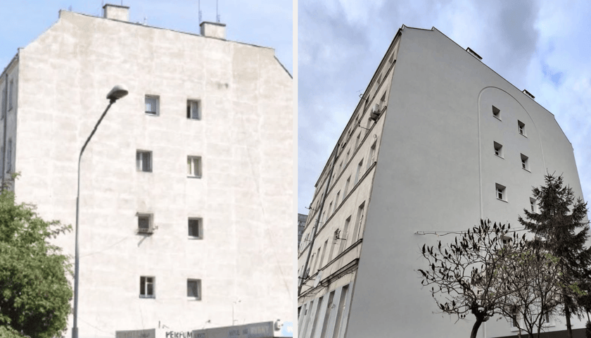 Powiększ obraz: <p>Podw&oacute;rzowa elewacja kamienicy przy Legnickiej 27</p>