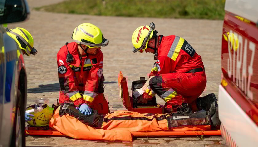 Ratownicy OSP GRS Starówka podczas interwencji