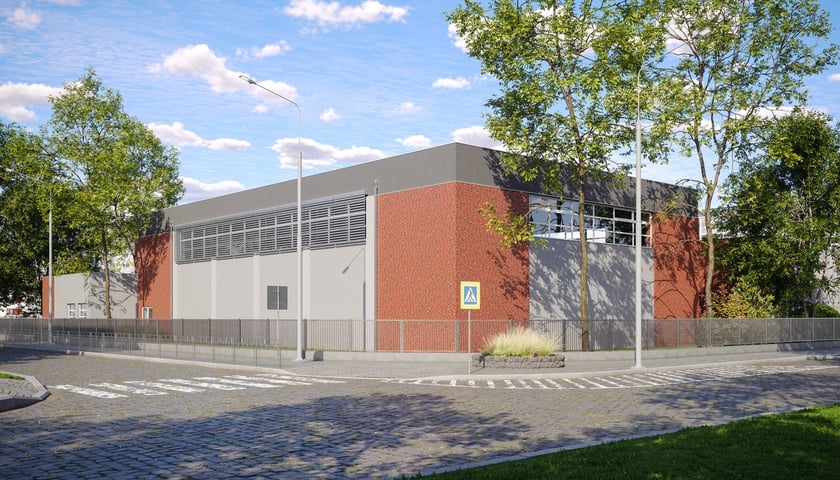 Nowy blok sportowy VIII LO we Wrocławiu - wizualizacja.
