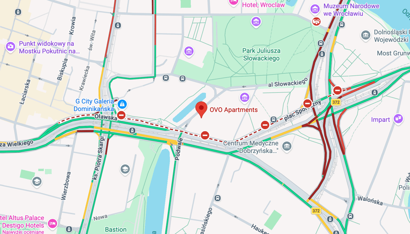 Powiększ obraz: <p>Ulica Oławska pozostaje zamkniąta na czas awarii</p>