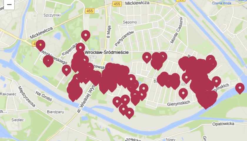 Powiększ obraz: <p>Awaria sieci ciepłowniczej na Wielkiej Wyspie, 20.02.2026. Mapa udostępniona przez Fortum.</p>