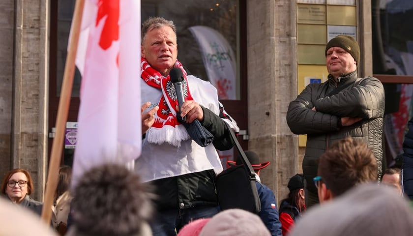 Powiększ obraz: Protest związkowc&oacute;w 20 lutego 2026