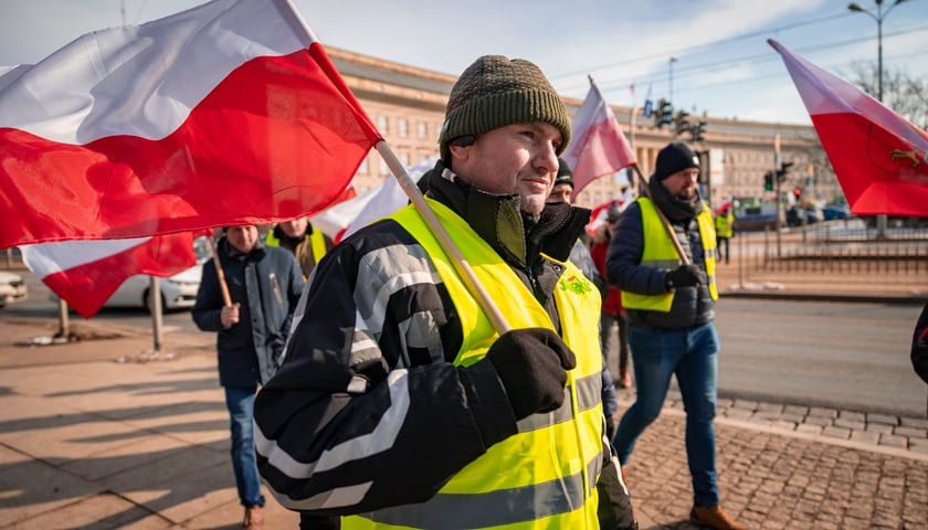 Powiększ obraz: Protest związkowc&oacute;w 20 lutego 2026