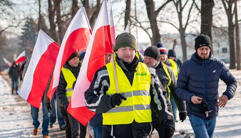 Powiększ obraz: Protest związkowc&oacute;w 20 lutego 2026