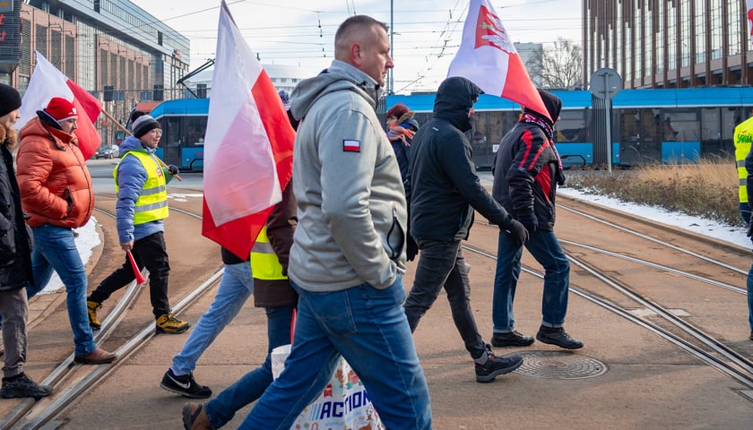Powiększ obraz: Protest związkowc&oacute;w 20 lutego 2026
