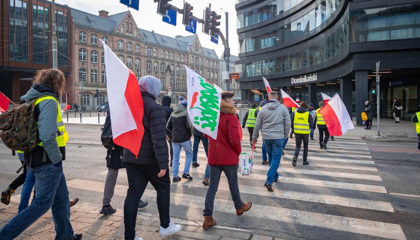 Powiększ obraz: Protest związkowc&oacute;w 20 lutego 2026