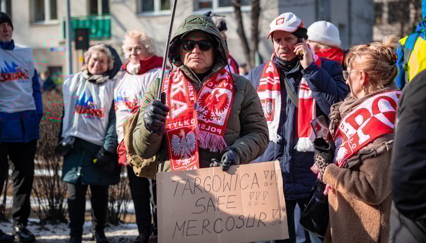 Powiększ obraz: Protest związkowc&oacute;w 20 lutego 2026