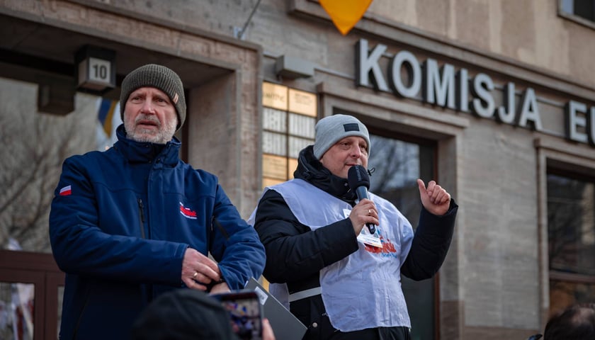 Powiększ obraz: Protest związkowc&oacute;w 20 lutego 2026