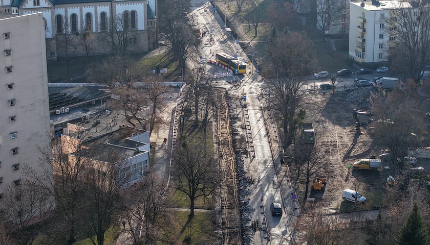 Powiększ obraz: Przebudowa ulicy Gajowickiej - stan na 27 lutego 2026