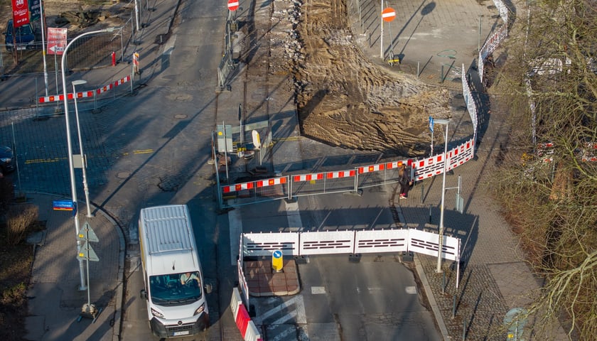 Powiększ obraz: Przebudowa ulicy Gajowickiej - stan na 27 lutego 2026