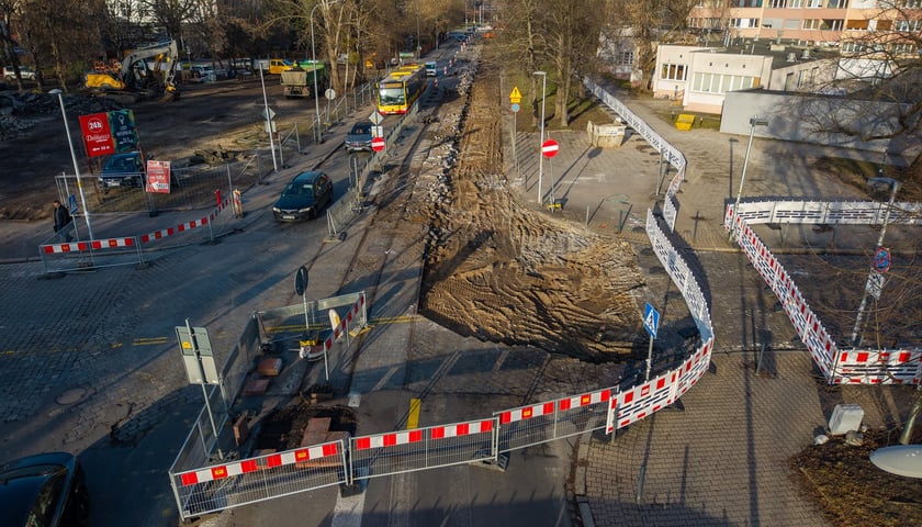Powiększ obraz: Przebudowa ulicy Gajowickiej - stan na 27 lutego 2026