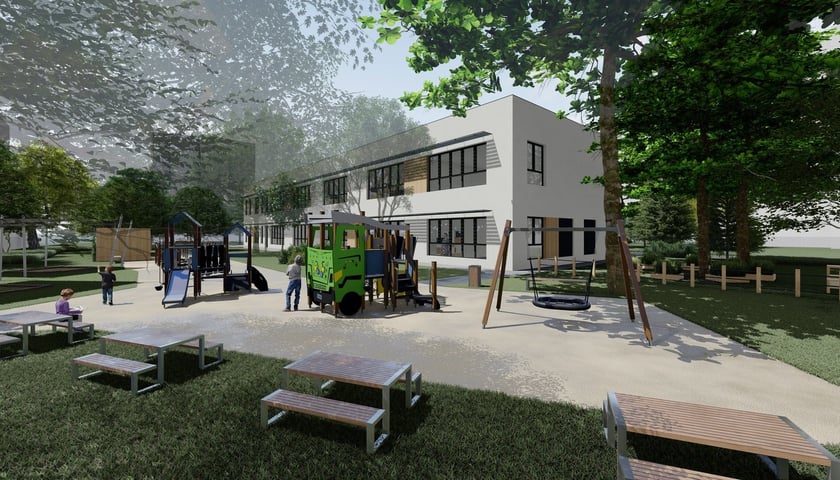 Powiększ obraz: Wizualizacja przedszkola przy ul. Rogowskiej