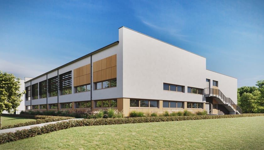 Powiększ obraz: Przebudowa bloku sportowego w Szkole Podstawowej nr 90 przy ul. Orzechowej - wizualizacja